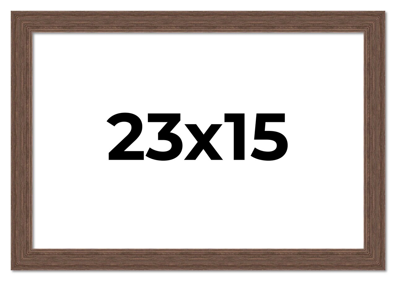 23x15 Wide Barnwood Picture Frame with UV-Resistant Acrylic & Acid Free Backing, Available in 6 Paint Finishes - Grey, Brown, White, and Black